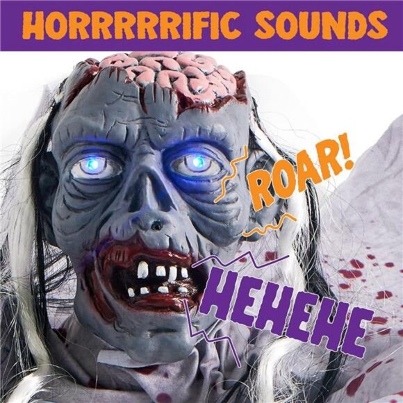 The Holiday Aisle® Niland Animated Halloween Zombie  Animated Halloween Outdoor Zombies Decor with Light-Up Eyes and Creepy Sound